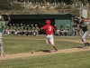 Palomar's Chris Stratton gets in a rundown between third base and home during the second inning against Grossmont College. Stratton eventually was tagged for the second out of the inning. The Comets beat the The Griffins 4-2 at Myers Field Friday 17 April and improved their record to 28-5 (19-2 in PCAC) and are ranked #1 in Southern California. Philip Farry / The Telescope