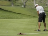 Palomar’s Nick Bellstrom sinks a twenty foot putt for birdie. Bellstrom finished with the round with a score of 79. The Comets hosted visiting College of the Desert, El Camino, Victory Valley, Mt San Jacinto, and Cuyamaca April 1 at Twin Oaks Golf Club. The Comets finished in second place seven shots behind College of the Desert. Philip Farry / The Telescope