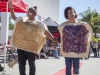 October 31, 2013 | Thinisha Martin (left) and Shylah Louis (right), dress as peanut butter and jelly, walk the red carpet in the Halloween Escape Costume Contest at the Student Union. • Janet Fry/Telescope
