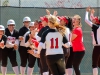 The team celebrates their success in the bottom of the third inning, making 5 hits and 5 runs. The Comets won the game 15-6 in 5 innings against Imperial Valley on April 15. Photo by Michaela Sanderson/The Telescope