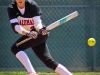 Freshman utility Brienna Dunckel bolts to first base after hitting the ball in the bottom of the second inning. The Comets won the game 15-6 in 5 innings against Imperial Valley on April 15. Photo by Michaela Sanderson/The Telescope