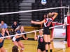 (left to right) #8 Madi Stark watched as #6 Aspen Luedtke sets the ball for #10 Kelli Iverson during the 1st set. The #2 ranked Lasers defeated the Comets three sets to zero giving the Comets their first loss of the season Sept. 10, 2014. •Philip Farry / The Telescope