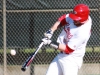 Catcher Francis Christy (#33) swings the bat at Palomar’s home opener against Golden West College on Feb. 1st at Myer’s Field. Christy, a product from Casa Grande High School in Petaluma, Calif., was drafted by the Oakland Athletics in the 37th round in the 2013 Major League Baseball First-Year Player Draft Scott Colson/The Telescope