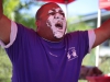 Childhood Development President "Big Sid" Matlock, celebrates his win during the pie eating contest at the Comet Celebration in the Student Union quad on Oct. 22, 2014. Photo: Casey Cousins | The Telescope