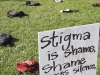 Sept. 12 | One of the signs that has an inspiring phrase is place in front of the backpacks to encourage students to ask for help at Palomar College | Guillermo Escamilla/ Telescope