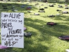 Sept. 12 | One of the signs placed in front of the backpacks to encourage students to ask for help as part of the Send Silence Packing event at Palomar College. Guillermo Escamilla/Telescope