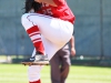 Palomar starting pitcher Zach Wilkins pitches against Allan Hancock College in game 2 of the first round of the Southern California Regional baseball playoffs on May 3 at Myers Field. Wilkins pitched 8 inning, only allowing 1 earned run as the Comets went on to lose the game 3-2, and the series to the Bulldogs in 3 games. • Scott Colson/The Telescope