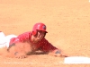 Palomar first baseman Eric Sapp slides in to third base safely after hitting a triple against Allan Hancock College in game 3 of the first round of the Southern California Regional baseball playoffs on May 3 at Myers Field. The Comets went on to lose the game 8-3, and the series to the Bulldogs in 3 games. • Scott Colson/The Telescope