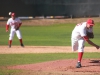 Starting pitcher Zach Wilkins (#25) throws a pitch to his opponent from Golden West College at Palomar’s home opener on Feb. 1st at Myer’s Field. Wilkins, a University of Nevada signee, pitched 7 innings only allowing 1 run in the Comets’ heartbreaking 2-1 14 inning loss to the Rustlers. Scott Colson/The Telescope