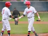 Palomar outfielder Dillan Smith is congratulated by Mat Matlock after scoring in the first inning against San Diego City College on March 25 at Myer’s Field. Smith, the defending Pacific Coast Athletic Conference Men’s Athlete of the Week, went 2-5 with an RBI in the Comets 6-1 win over the Knights. The win improved Palomar’s conference record to 11-2. • Scott Colson/The Telescope