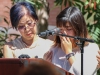 International Student Program coordinator Yasue O'neill comforts Palomar international student Ena Miyauchi during her speech at the Celebration of Life memorial at Palomar on Sept. 19, 2014. Photo: Yoshikazu Yamashita/ The Telescope