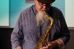 Daniel Nielsen plays saxophone during Palomar College’s free Concert Hour series in the Performance Lab on Sept. 25, 2025.