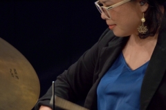 Joannah Sy plays drums during The Soto Six performance at Palomar College’s free Concert Hour series in the Performance Lab on Feb 19.