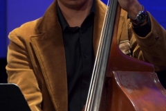 Julian Esparza plays upright bass during The Soto Six performance at Palomar College’s free Concert Hour series in the Performance Lab on Feb. 19.