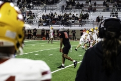 Palomar College wide reciever Micah Johnson (#81) is lining up against Saddleback College during the third quarter on Oct 25 2025 at the Palomar College Stadium.