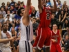 Palomar College Comets' guard, Deven Riley (#20), adds two points to the scoreboard with a layup. Palomar came out on top of the Mira Costa Spartans Friday night with a final score of 67-62 in overtime, making the Comets the champions of the PCAC, Feb 20. Dirk Callum/The Telescope