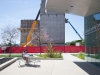 Ariana Ortiz, undeclared, studies outdoors on a warm Wednesday afternoon, as construction of the new library continues in the background at the Palomar San Marcos campus. The week's heatwave comes with only a month left before the semester ends. Claudia Rodriguez/The Telescope