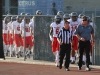 Palomar head coach Joe Early leads the Comets onto the field prior to the start of the game. Palomar opened their season Sep 5 on the road in Glendora California against Citrus College. The Comets beat the Owls 24-14. Philip Farry / The Telescope