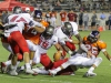 Citrus College running back Robert Gonzalez (25) fumbles the ball during the third quarter and was recovered by Palomar; however, the referees declared the play was not a fumble and the Owls retained the ball. Palomar opened their season Sept. 5 on the road in Glendora, Calif. and beat the Owls 24-14. Philip Farry / The Telescope