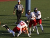 Palomar’s Garrett Fiehler (31) sacks Citrus College punter Colin Rumbin (85, laying on the ground), Rumbin fumbled and the ball in the end zone and was picked up by Fiehler for the Comet touchdown. Palomar opened their season Sept. 5 on the road in Glendora Calif. against the Owls. The Comets beat the Owls 24-14. Philip Farry / The Telescope