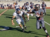 Palomar’s Daviente Sayles stiff arms a Fullerton College player and gains 5 yards on the carry. The Hornets defeated the Comets 42-14 at Wilson Stadium in Escondido on Nov 7. The Comets dropped their record to (3-6,1-4). Philip Farry / The Telescope