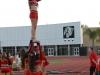 Palomar cheerleaders get the crowd pumped at the football game against Mesa at Wilson Stadium on Sept. 19, 2015. Kari Clarke/The Telescope