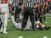 Palomar’s Rafael Sangines (50) emerges from the bottom of the pile and Comes up with the ball after an Orange Coast College fumble during the first quarter. The Comets Played the Pirates at LeBard Stadium in Costa Mesa Oct 17 and lost 34-24, the lose drops the Comets record to 3-4 (1-2). Philip Farry / The Telescope