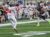 Palomar’s Kameron Calhoun (84) hauls in a pass during the first quarter and scored a 30 yard touchdown to get the Comets on the scoreboard 7-0. The Comets Played the Pirates at LeBard Stadium in Costa Mesa Oct 17 and lost 34-24, the lose drops the Comets record to 3-4 (1-2). Philip Farry / The Telescope