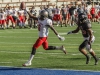 Palomar’s Daviente Sayles (6) scores on a 12 yard touchdown in the fourth quarter to increase the Comets the second quarter to 37-20. Sayles finished the game with 122 yards rushing and tied the record for touchdowns in a game with 5. The Comets defeated the Dons 37-27 at Santa Ana Stadium in Santa Ana on Nov 14. The win improved the Comets record to 4-6 (2-4 in the Southern Conference). Philip Farry / The Telescope