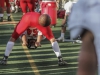 Palomar long snapper Nathan Terhun (54) practices snapping the ball to punter Sam Tapia prior to the Comets punt. The Comets defeated the Dons 37-27 at Santa Ana Stadium in Santa Ana on Nov 14. The win improved the Comets record to 4-6 (2-4 in the Southern Conference). Philip Farry / The Telescope