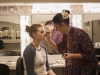 Make-up artist and Palomar student, Jessica O'Connor, works on transforming model, Dani Starkey, to look like an elderly woman during a make-up session on Feb 26. Claudia Rodriguez/The Telescope