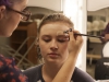 Make-up artist and Palomar student, Jessica O'Connor, begins the process of transforming model, Dani Starkey, to look like an elderly woman during a make-up session on Feb 26. Claudia Rodriguez/The Telescope