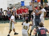 Palomar's Deven Riley (#20) shoots a floater from inside the key in between multiple defenders. Deven had an MVP caliber game including 2 dunks to lead the Comets to a victory over Grossmont Feb. 18. Justin Sumstine/The Telescope