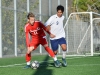 Palomar midfielder Rizzo #11 fights to get around Mesa's Pedro Godomar, Midfielder #9, for the first goal attempt of a home game at Minkoff Field, Palomar, Nov. 10, 2015. Final score 1-2 for a Palomar loss in the Pacific Coast Athletic Conference. Brandy Sebastian/The Telescope