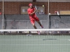 Palomar’s Taylor Bryant hits returns the ball during the second set against College of the Deserts David Bensoussan (not pictured). Bensoussan defeated Bryant 6-2, 6-4 Thursday afternoon March 19. Philip Farry / The Telescope