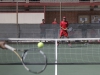 Palomar Men’s tennis team looks on as Christian Corse prepares to return the ball to Felipe Fuentes (not pictured). Corse and Fuentes played a three set match resulting Corse won 7-5, 3-6, 10-8 March 19 at the Palomar courts. Philip Farry/The Telescope