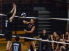 Palomar outside hitter Tyler Hedley (11) spikes the ball past Anthony Carrasco (3) in the first match against Miramar College on March 2 at the Dome. Palomar won 3-0. Tracy Grassel/The Telescope