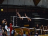 Palomar opposite hitter Chandler Matteson (6) and middle blocker Chad Massey (2) block the spike attempt of Anthony Carrasco (3) during the March 2 game against Miramar College at the Dome. Palomar won 3-0.Tracy Grassel/The Telescope