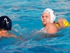 Palomar's Arnie Schmidt (2, right) gets ready to throw the ball over Mesa's Jessie Reiling (2, left) at the 2015 Men's Water Polo Pacific Coast Athletic Conference on Nov. 7 at the Ned Baumer pool. The Pacific Coast Athletic Conference (PCAC) is an intercollegiate athletic conference governed by the California Community College Athletic Association (CCCAA). Palomar played Mesa in the Championship final but lost 10 - 6. The Comets took second place overall. Coleen Burnham/The Telescope