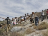 Project “P” volunteers remove weeds that have grown in the "P" on top of Owens Peak May 1 as part of Palomar's Mission 2B Clean & Green. Philip Farry / The Telescope