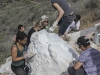 Project “P” volunteers conduct maintenance of the "P" on top of Owens Peak May 1. Philip Farry / The Telescope