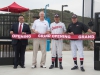 (l-r) Palomar College Interim Superintendent/President Adrian Gonzale, Director of Athletics Scott Cathcart, Head Coach Buck Taylor, and Baseball Coach Emeritus Bob Vetter (now serving as an assistant coach) at the Grand Opening of the New Baseball Field on Jan. 27. Stephen Davis/The Telescope