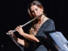 Cathy Blickenstaff joins in for a warm-up session prior to concert start for the quartet, Flutes de Salon at the Howard Brubeck Theatre, Palomar College in a quartet, Flutes de Salon on Oct. 29, 2015. Blickenstaff currently performs with the La Jolla Symphony Orchestra and is an instrumental editor for the Neil A. Kjos Music Publishing Company. Brandy Sebastian/The Telescope