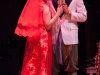 Ingrid Trovão as Shen Te and Anthony Sucari as Yang Sun toast their relationship in 'The Good Person of Setzuan' on Oct. 1 at Palomar's Studio Theatre. Claudia Rodriguez/The Telescope