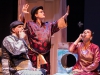 (L-R) David Cochran as Mr. Shu Fu, Ingrid Trovão as Shui Ta, and Mrs. Mi Tzu in 'The Good Person of Setzuan' on Oct. 1 at Palomar's Studio Theatre. Claudia Rodriguez/The Telescope