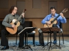 Guitar Duo, Derek Keller (L) and Colin McAllister (R) warm up for Concert Hour at Palomar’s performance lab on Oct. 1, 2015. The Duo’s music includes an eclectic array of Rennisance, Brazilian and Contemporary. Brandy Sebastian/The Telescope