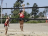 Palomar’s Vanessa Flores (2) watches her teammate Brittany Andrade (20) spike the ball during the first set against MiraCosta college. The Grossmont Griffins hosted both MiraCosta Spartans and Comets in sand volleyball March 20. The Comets lost to the Spartans 4-1 and to the Griffins 5-0.Philip Farry | The Telescope.