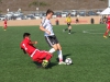 Palomar midfielder Lalo Vasquez attempts a sliding steal from Santa Ana defender Kavian Kashani against Santa Ana on Minkoff Field Aug. 27, 2015. Lou Roubitchek/The Telescope