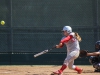 Palomar's Kali Pugh hits the a home run during the Comets' second game of their double header against Cypress College on April 11. The Comets lost their first game 5-2 and came back to win the second game 3-2, thanks to the two home runs from Pugh. Dirk Callum / The Telescope