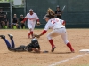 Palomar's Kali Pugh tags a Santiago Canyon College player out during a double play on April 4. Palomar won their first game of their double header 5-2, and proceeded to beat Mt. San Antonio 4-1. Dirk Callum/The Telescope